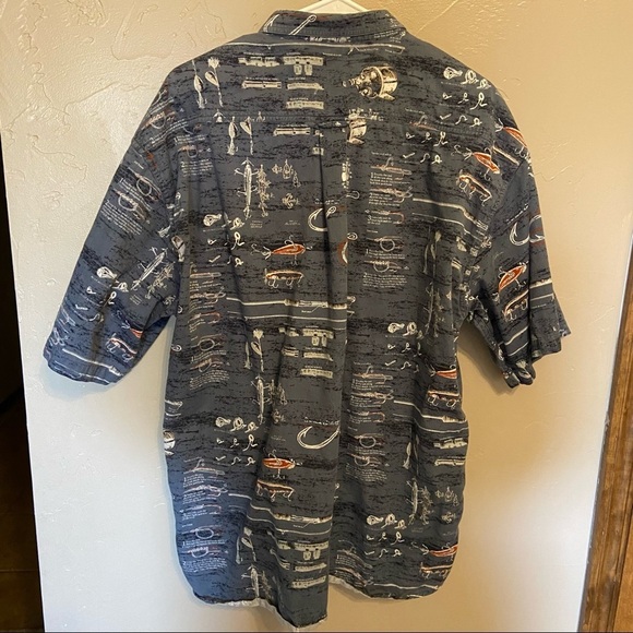 North River Outfitters Button Down Short Sleeve Men’s Shirt Fishing Detail XL - Picture 3 of 6